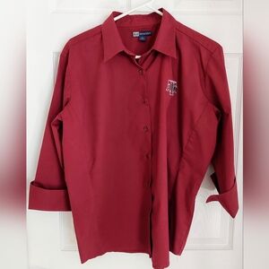 Women's Stretch Poplin Texas A&M Button  Down Shirt